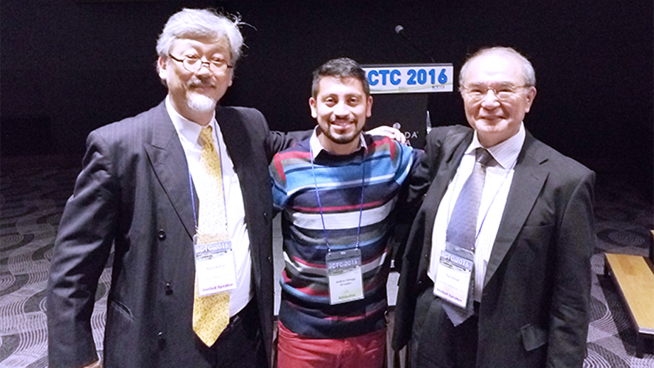 Andrés Leonardo Ortega (middle) with Ryuji Kohno, professor at Yokohama National University (right) and Yuji Inoue (left)