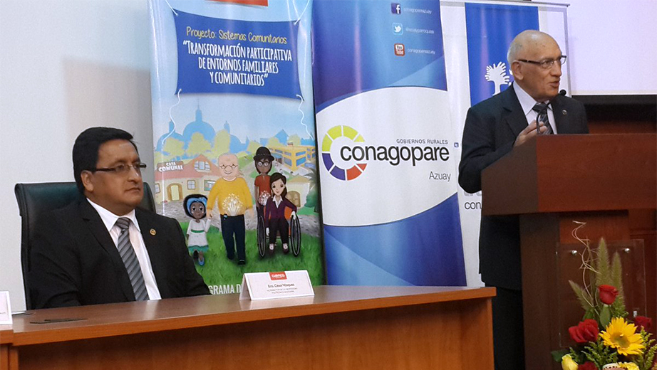 Javier Herrán Gómez, rector de la UPS, en su conferencia