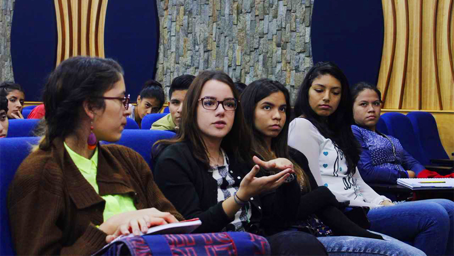 Communication students in the conference