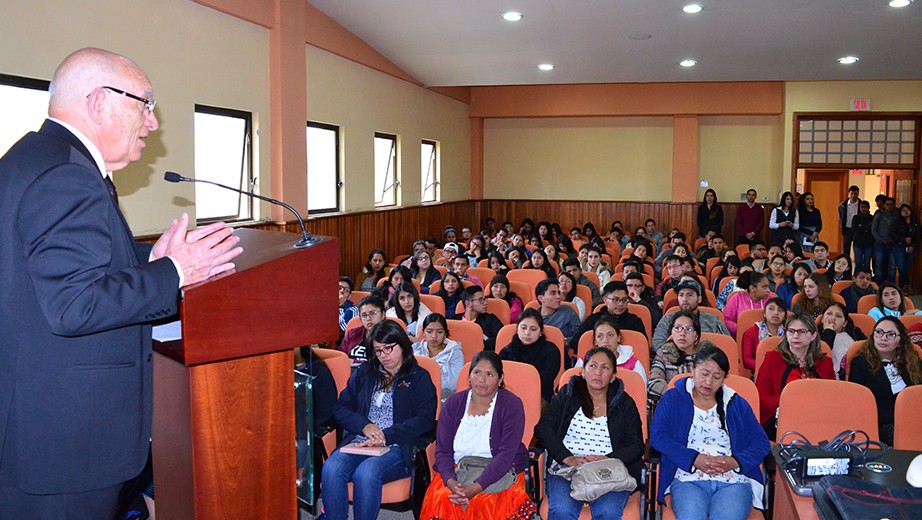 Javier Herrán, during his talk