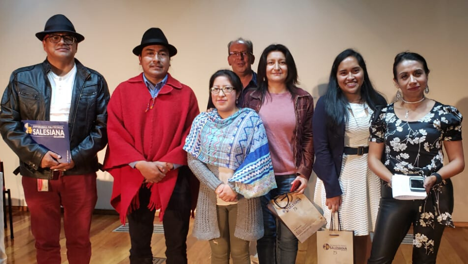 Freddy Simbaña, Leonidas Iza, Nayra Chalá, Eduardo Delgado, Elena Cruz, Angie Quishpe and Tania Chicaiza