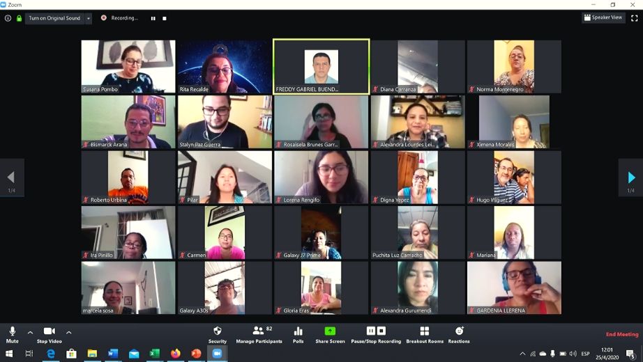 Participantes del webinar de educación