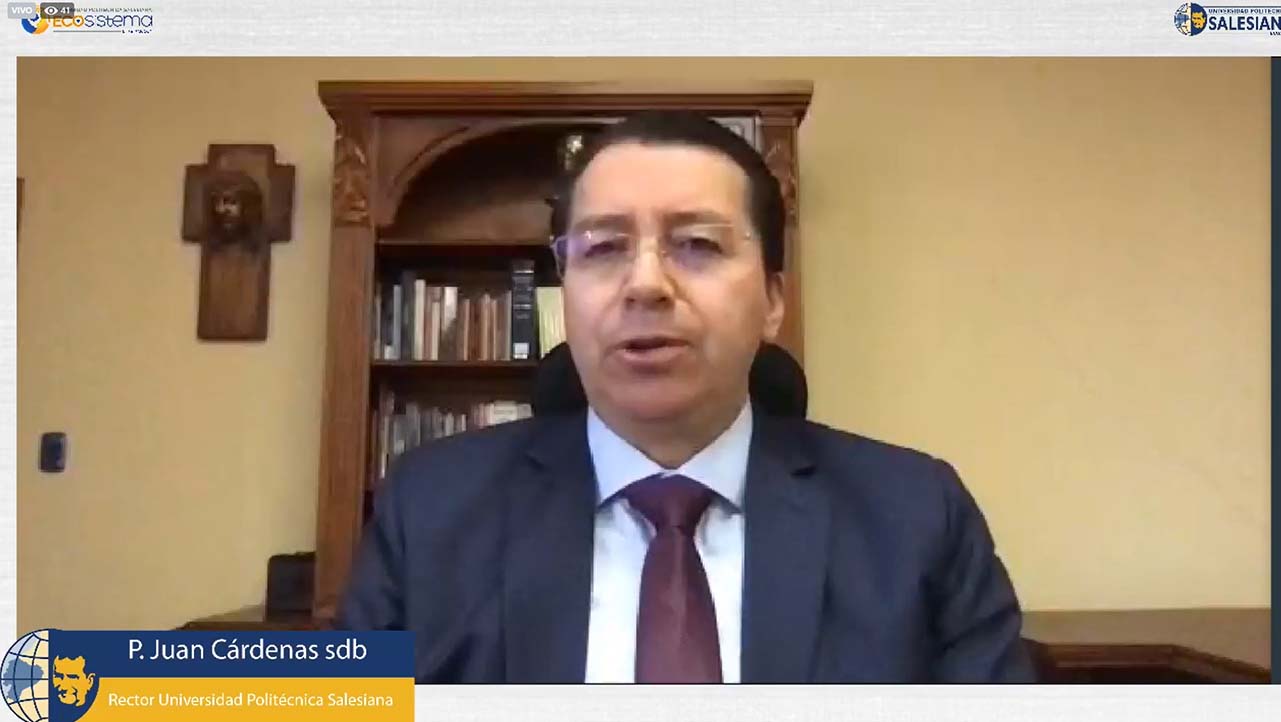 P. Juan Cárdenas, Rector de la UPS durante su intervención