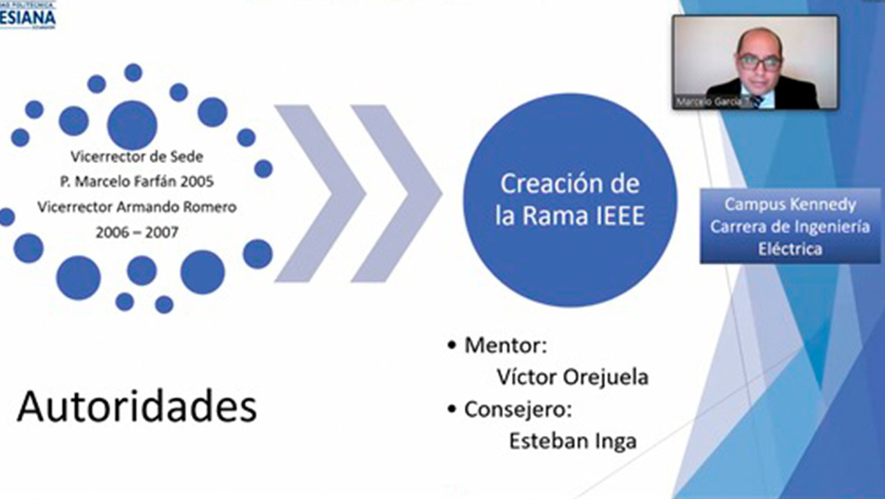 Marcelo García durante la reseña de la conformación de la Rama IEEE