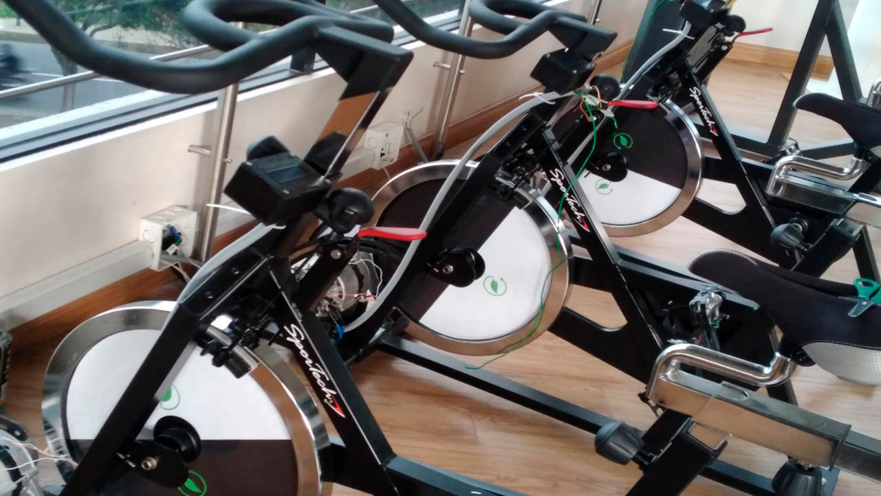 Bicicletas del gimnasio del campus Sur que producirán energía
