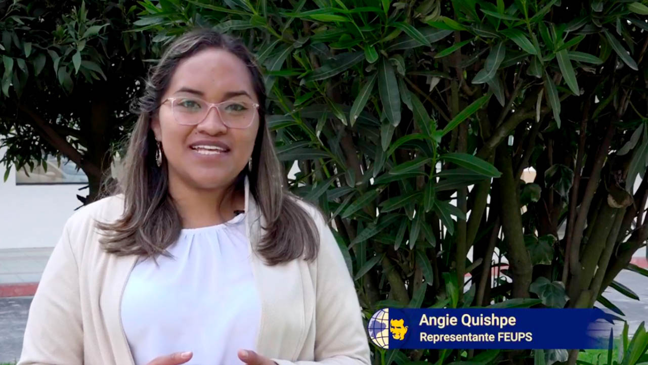 Angie Quishpe de la FEUPS informa cómo usar la plataforma para acceder a las salas virtuales