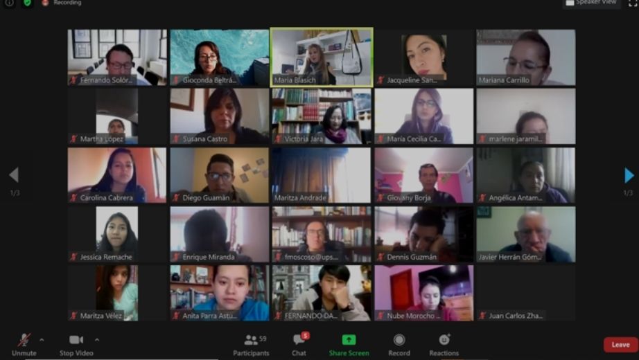 Estudiantes y profesores que se dieron cita al webinar