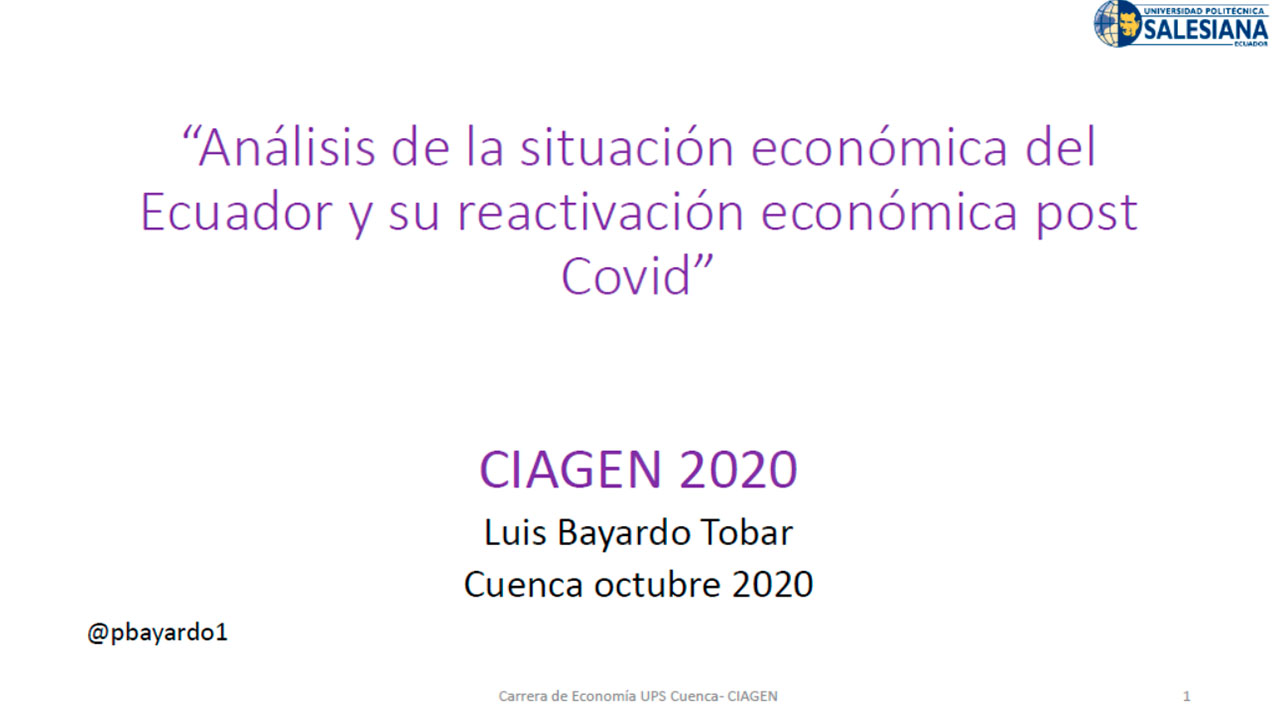 Ponencia de la conferencia magistral por parte del Econ. Luis Tobar