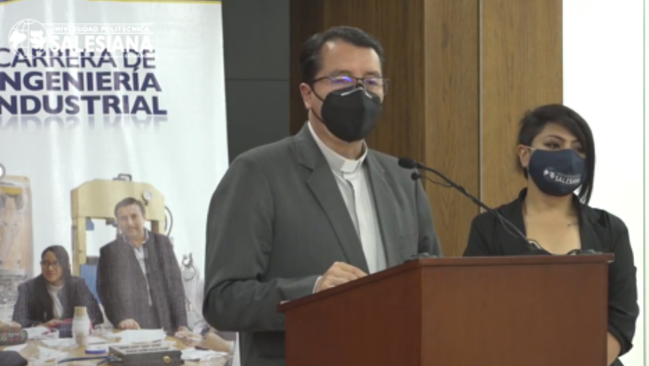 P. Juan Cárdenas, Rector de la UPS durante su intervención