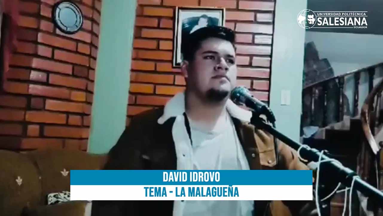 David Idrovo durante la interpretación de la canción: 