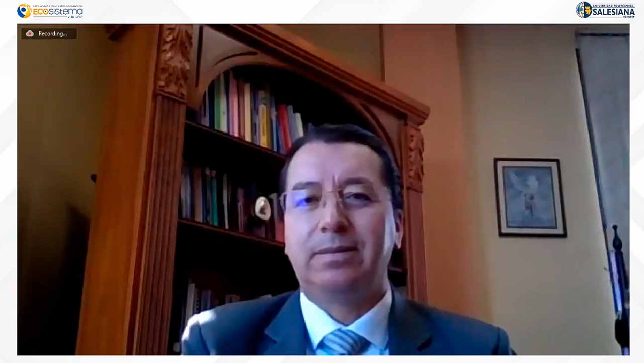 P. Juan Cárdenas, Rector de la UPS durante su intervención