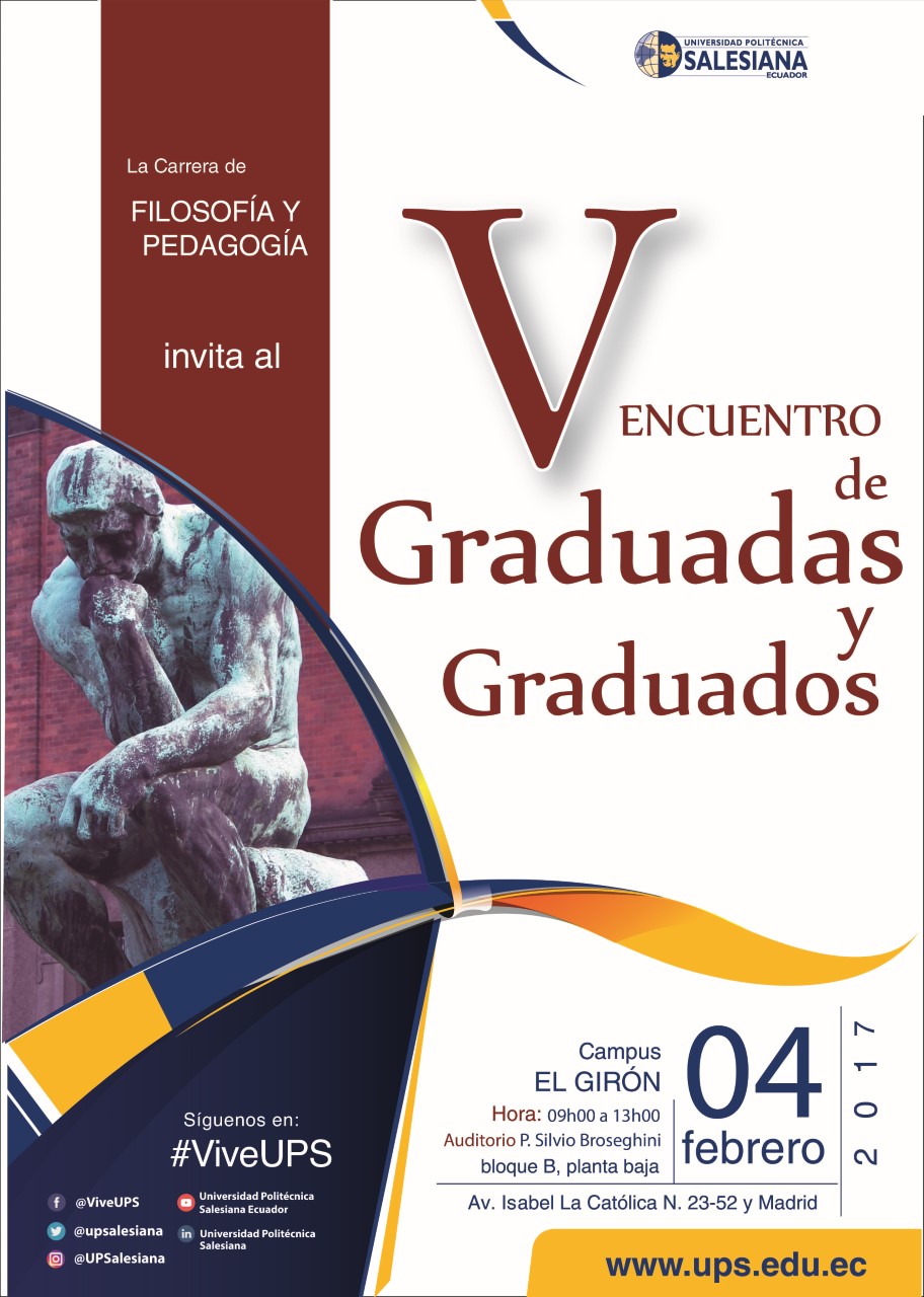 V Encuentro de graduados de la carrera de Filosofía y Pedagogía - UPS