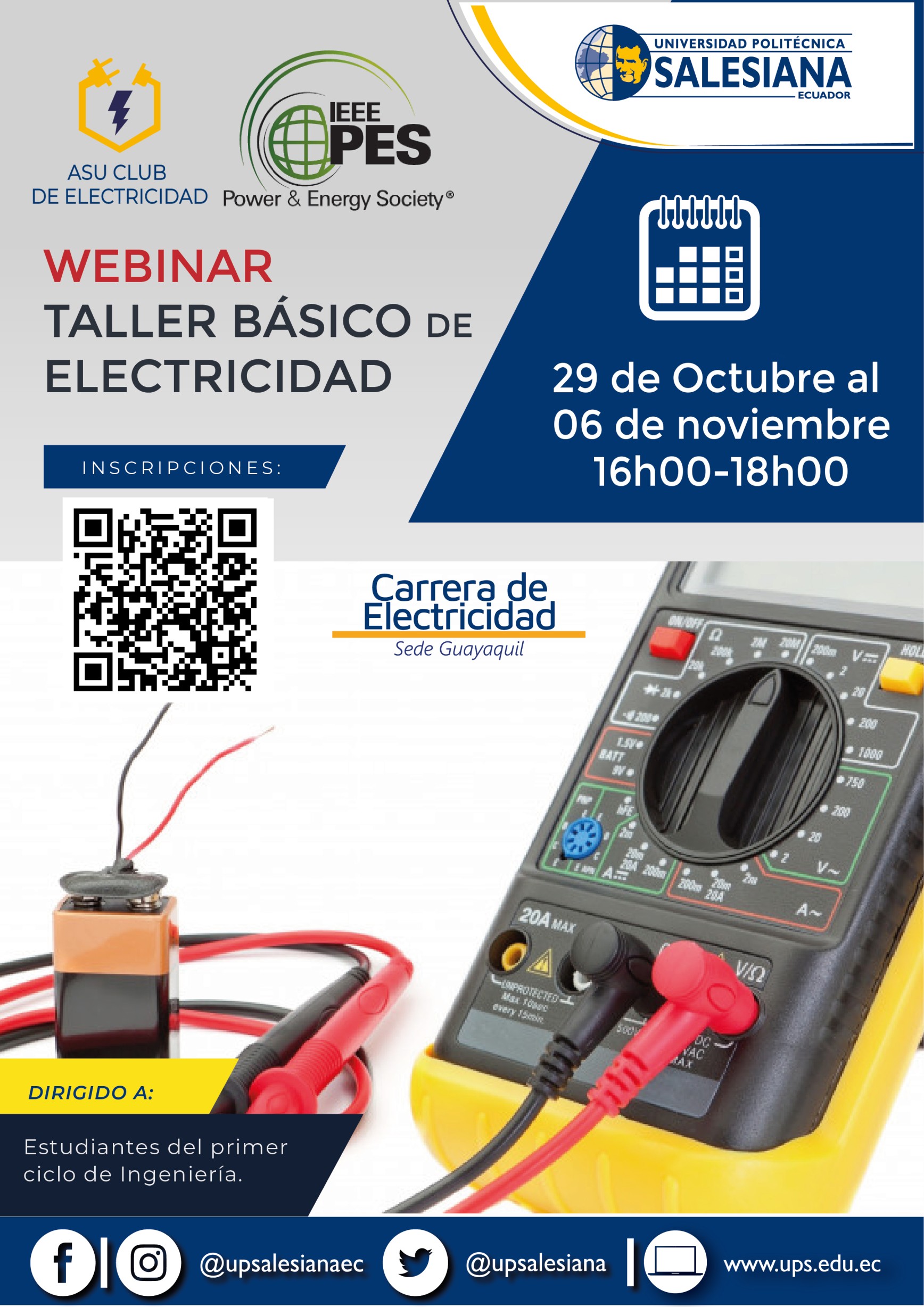 Marte beneficioso Velo Webinar: Taller básico de electricidad - UPS