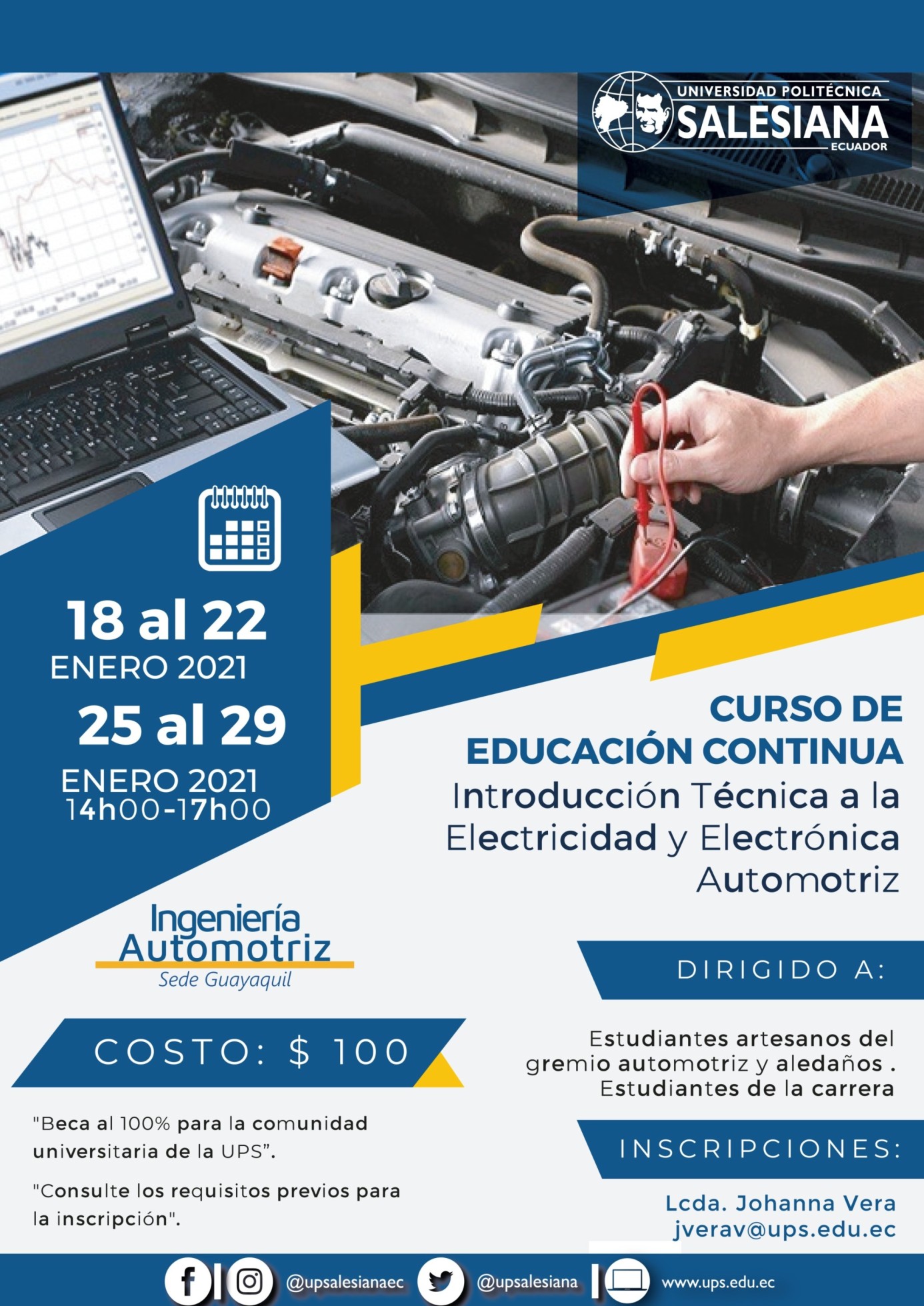 Ocupar seguridad átomo Curso: Introducción Técnica a la Electricidad y Electrónica Automotriz - UPS