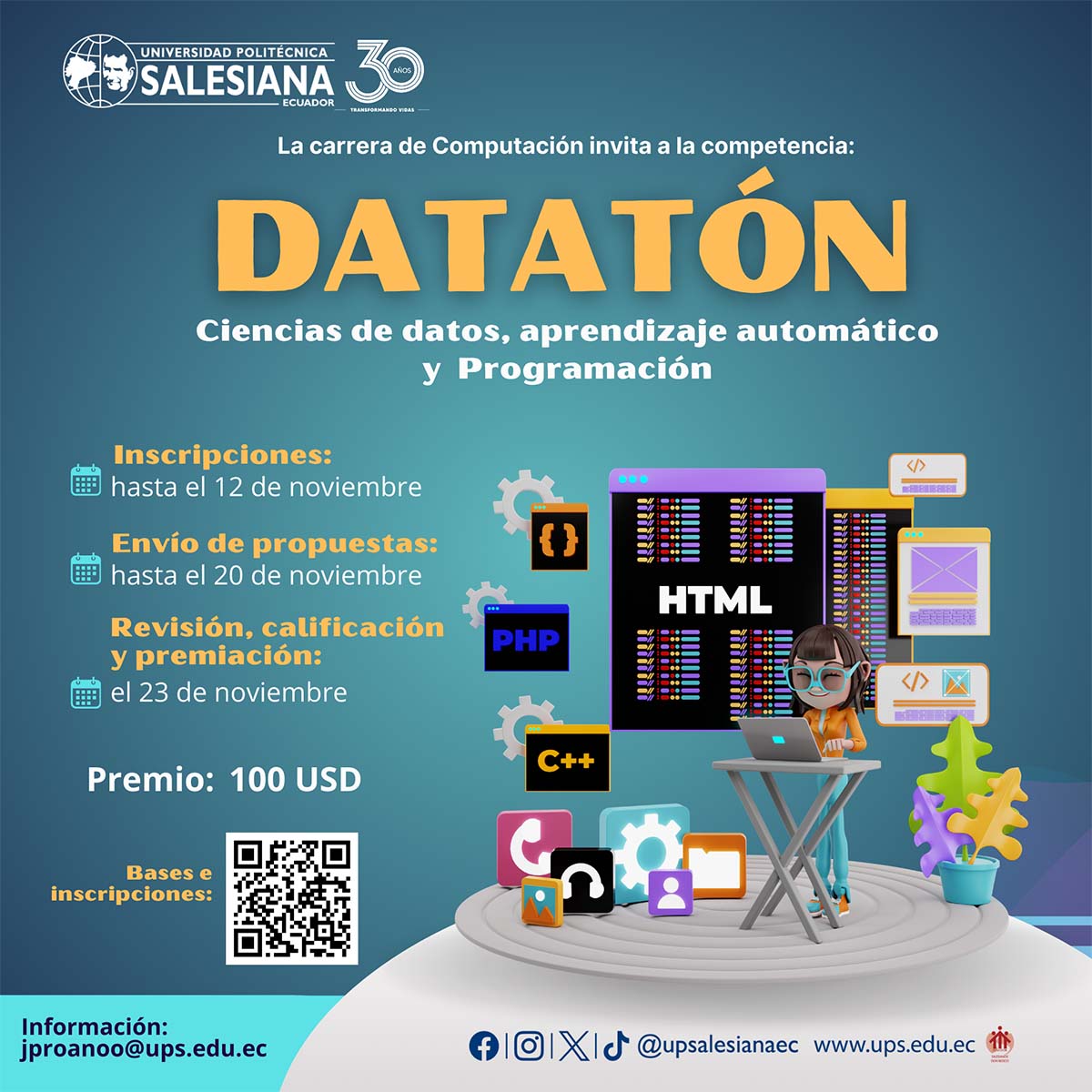 Afiche promocional de la Competencia: DATATÓN