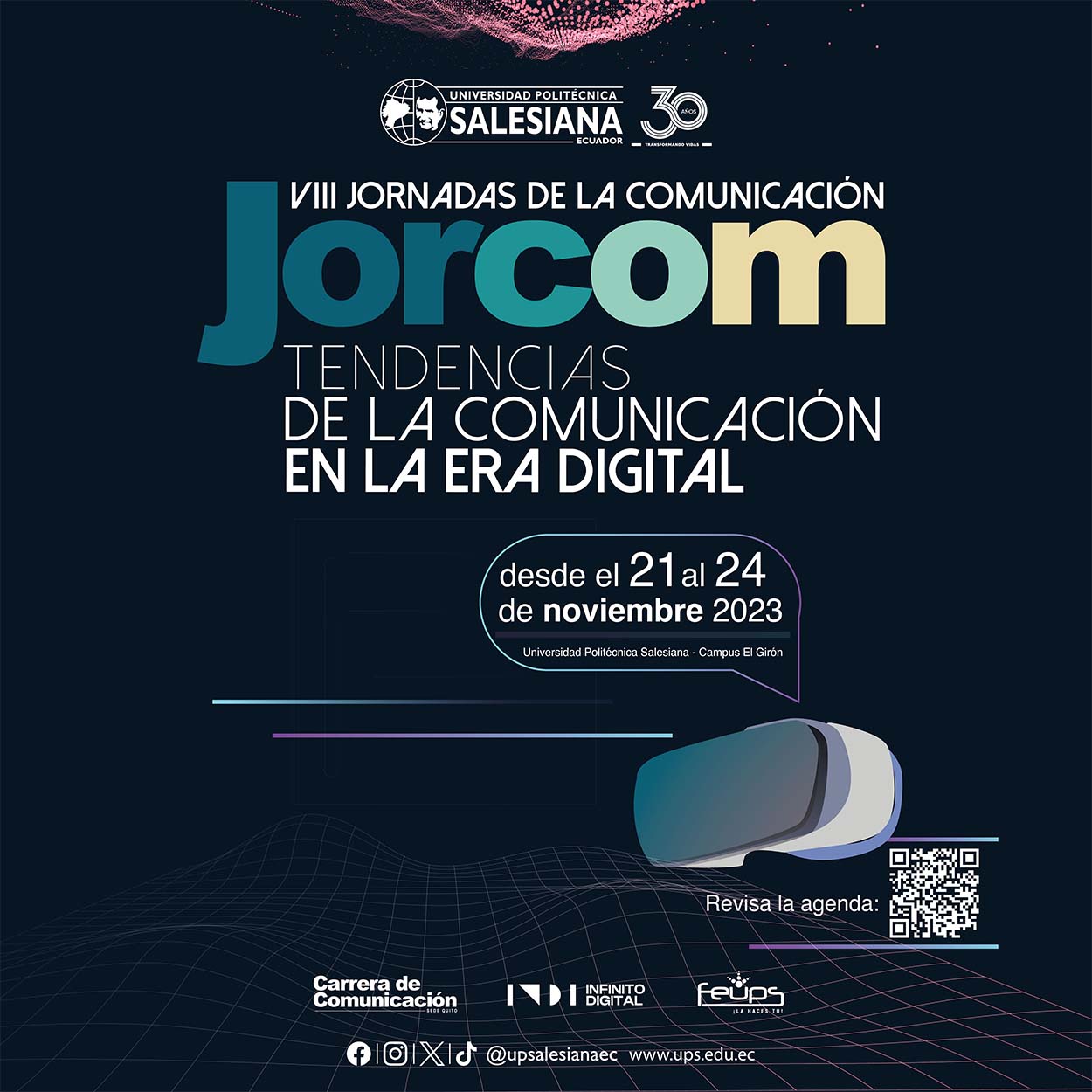 Afiche promocional del la VIII Jornadas de Comunicación JORCOM