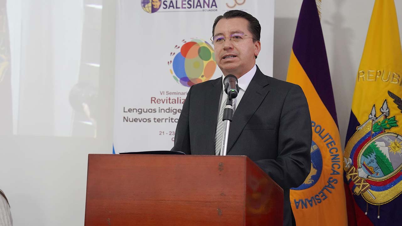 Sebastián Granda, director de la carrera de Educación Intercultural Bilingue y coordinador del evento