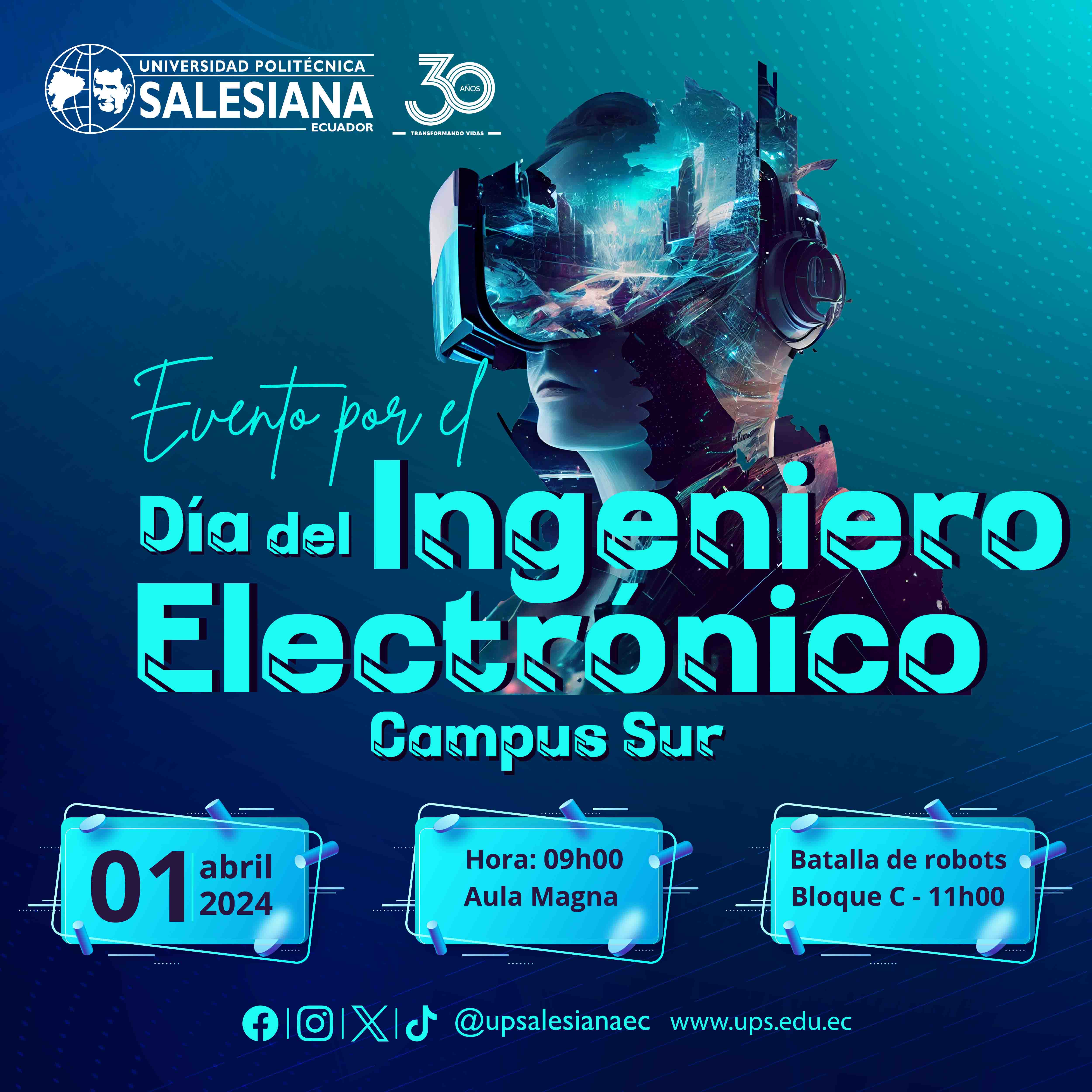 Afiche promocional del Día del Ingeniero Electrónico