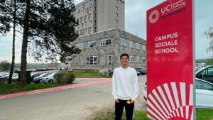 Cristian Rivera durante su estancia en Universidad UC Leuven Limburg (UCLL)