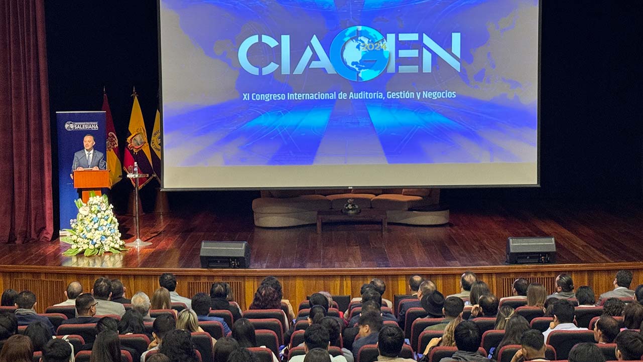 Acto inaugural del XI CIAGEN 2024 por parte del Vicerrector General, Fernando Pesántez