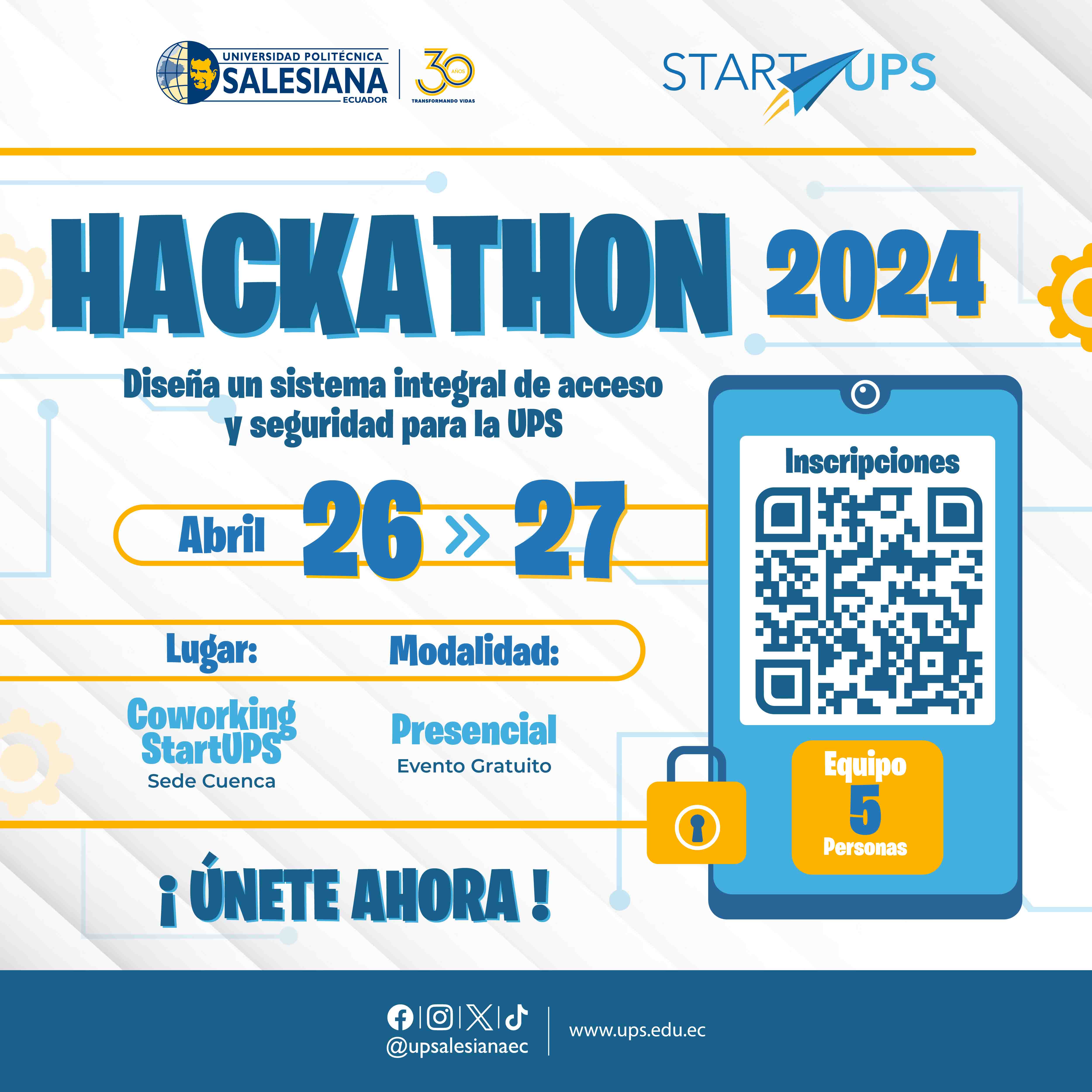 Afiche promocional del Hackathon: Acceso Seguro