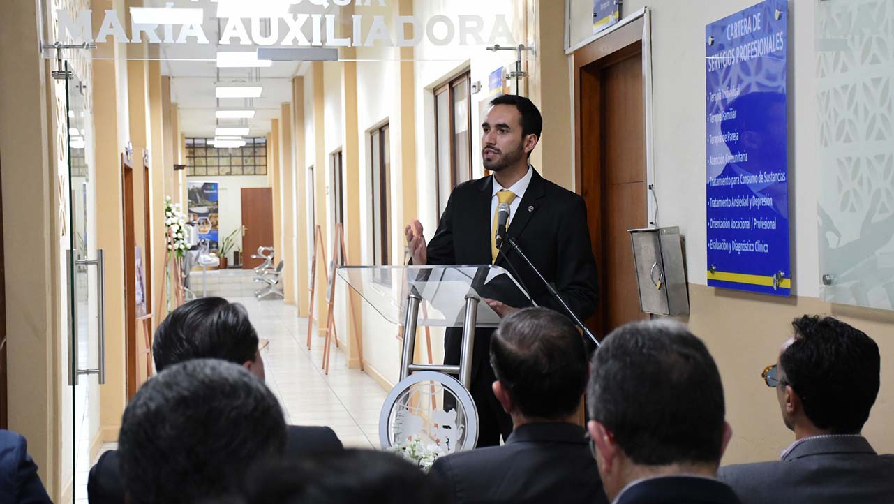 Pedro Muñoz durante su discurso de inauguración