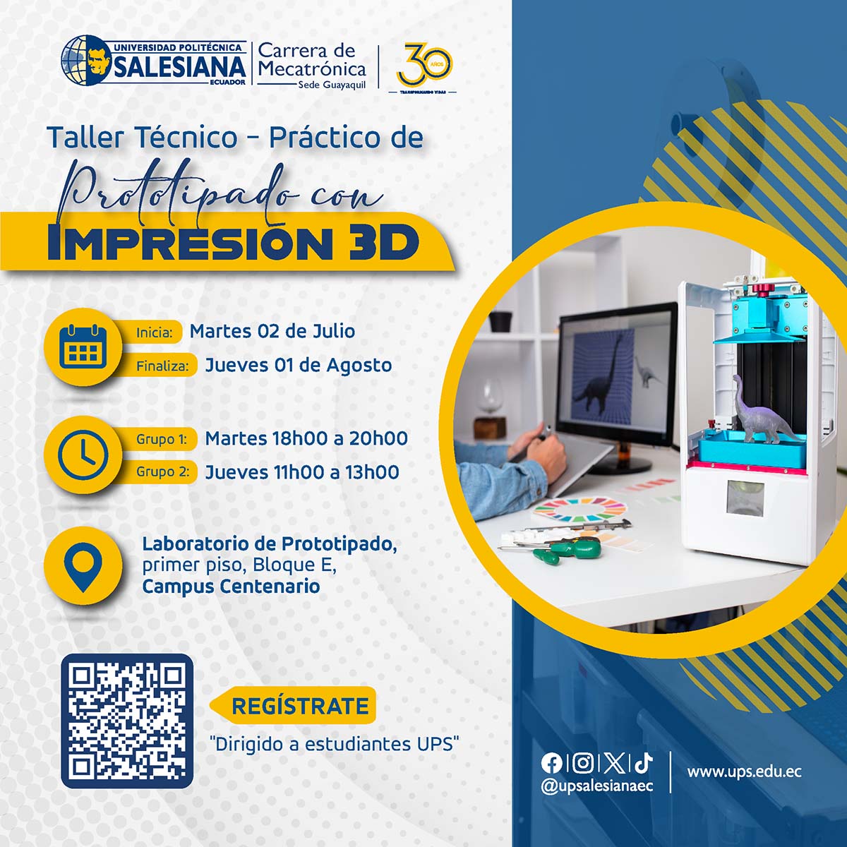 Afiche del Taller: Prototipado con Impresión 3D