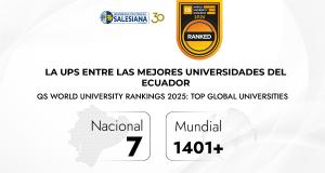 La UPS entre las 7 mejores universidades del Ecuador según el QS World University Ranking 2025