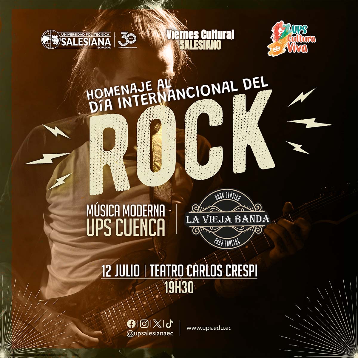 Afiche del Homenaje al Dia Internacional del Rock