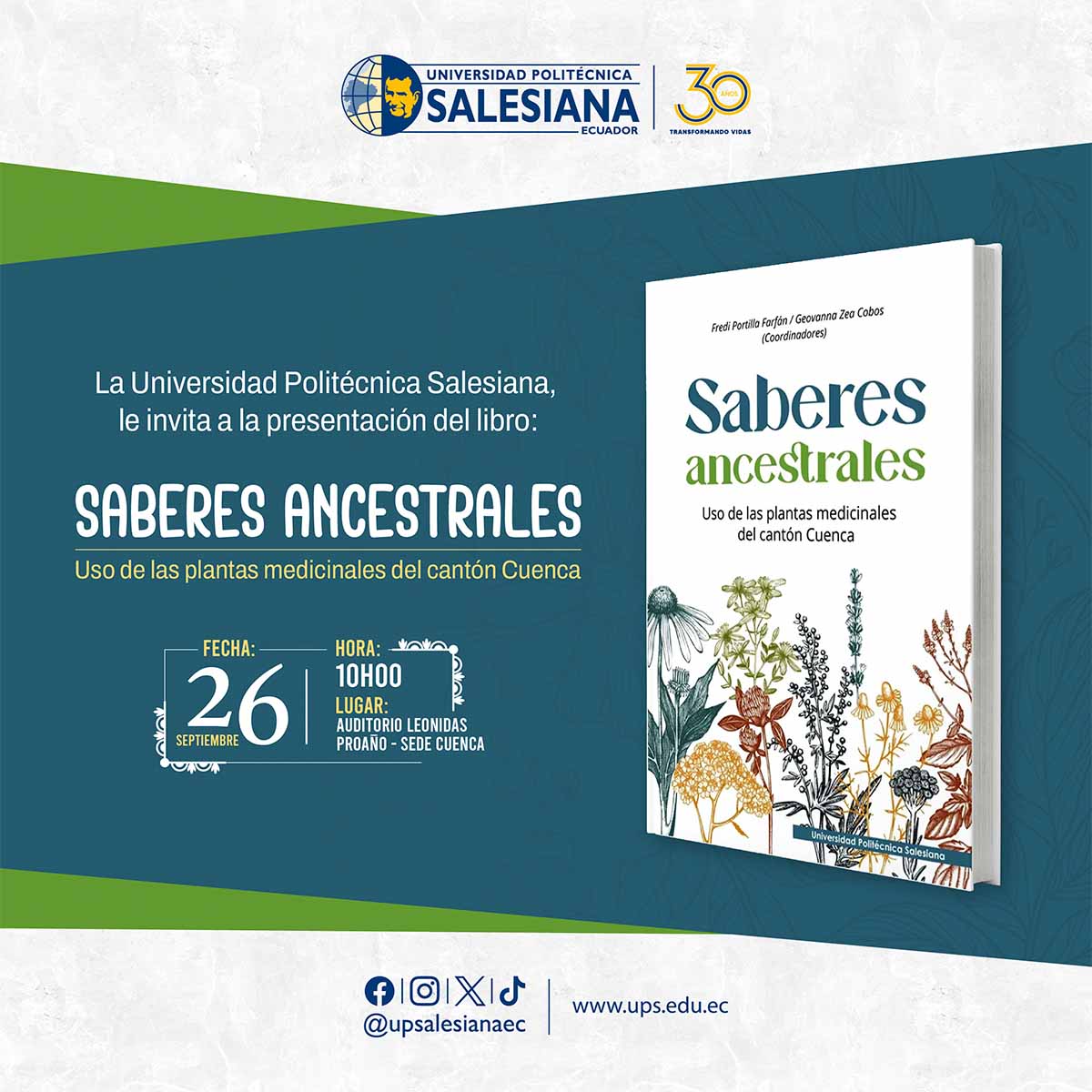 Afiche libro saberes ancestrales