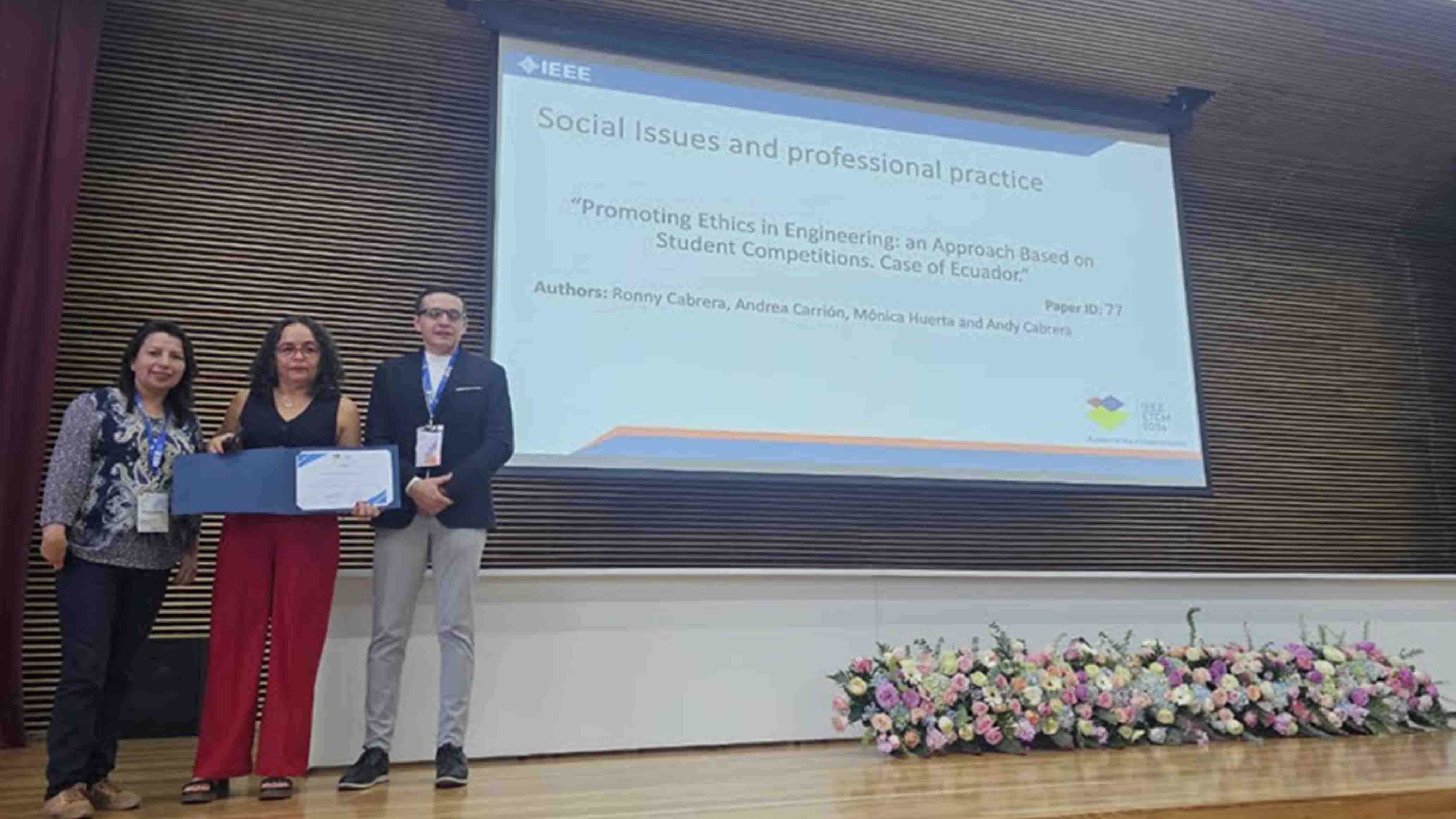 La UPS destaca en el Congreso IEEE ETCM 2024 con investigaciones sobre ética en ingeniería y transmisión de datos
