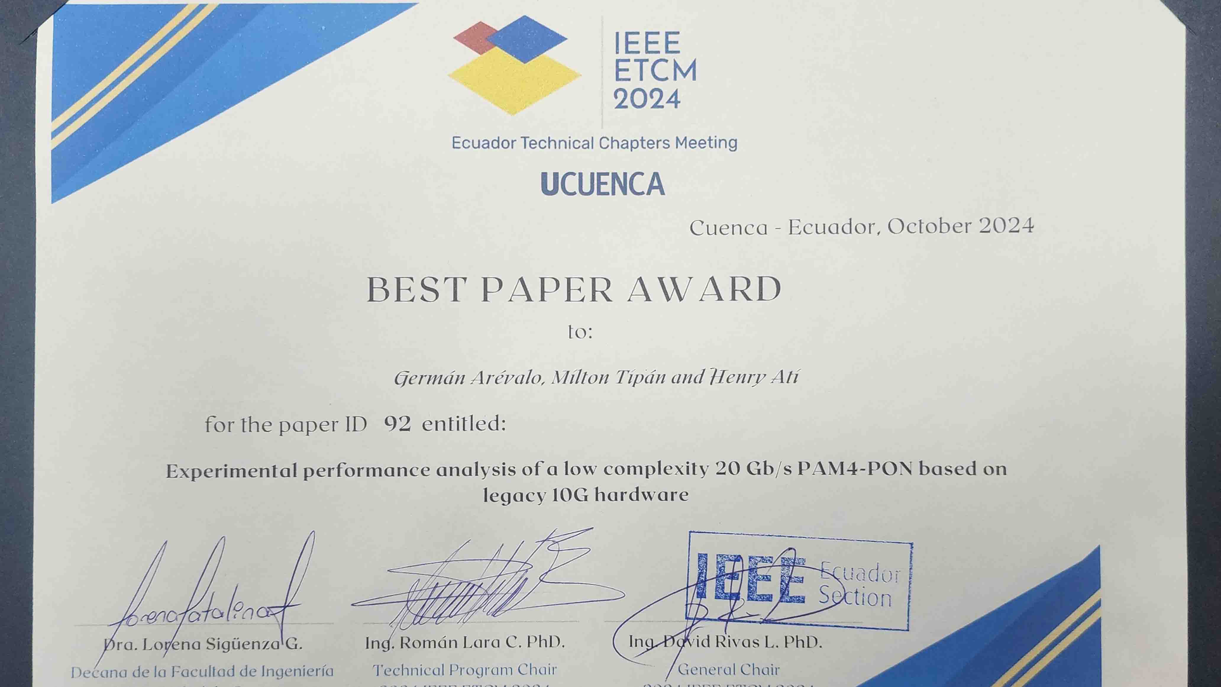 La UPS destaca en el Congreso IEEE ETCM 2024 con investigaciones sobre ética en ingeniería y transmisión de datos