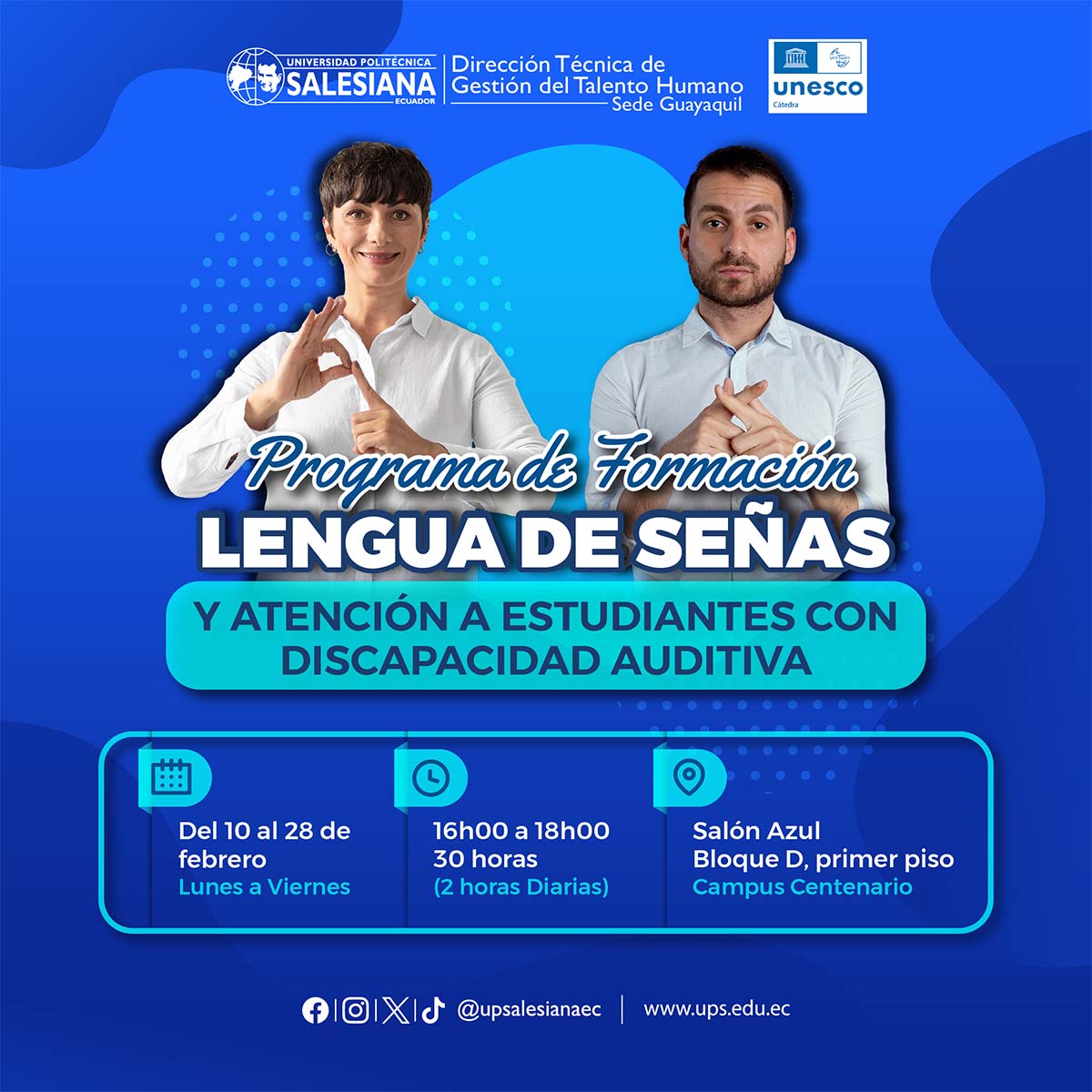 Programa de formación en lengua de señas