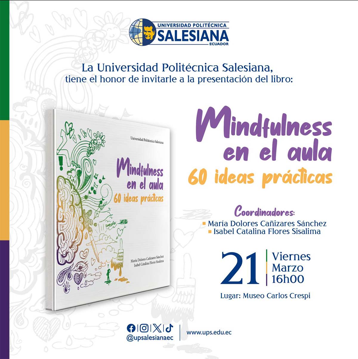 Afiche de la Presentación del libro: Mindfulness en el aula 60 ideas prácticas