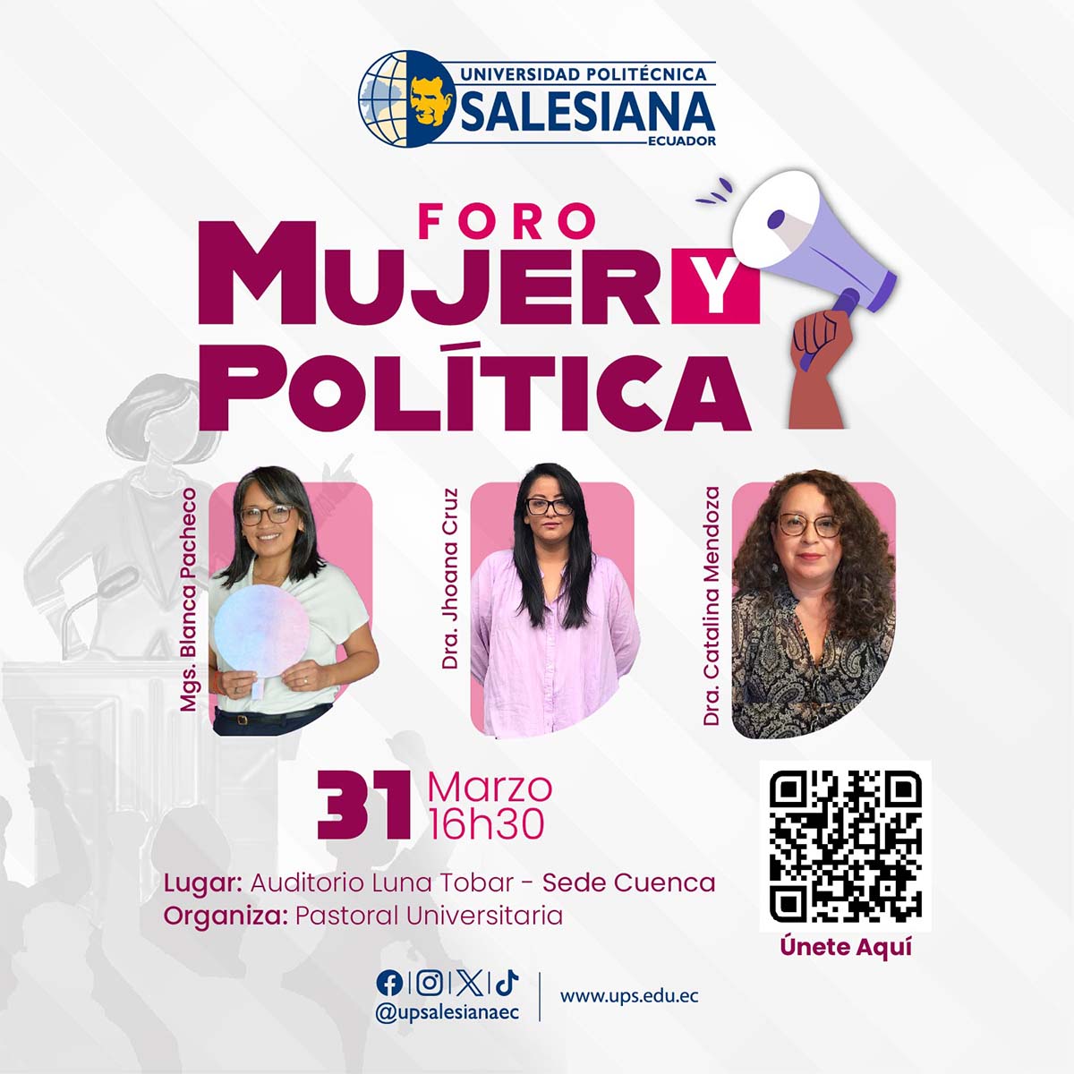 Afiche del Foro: Mujer y política