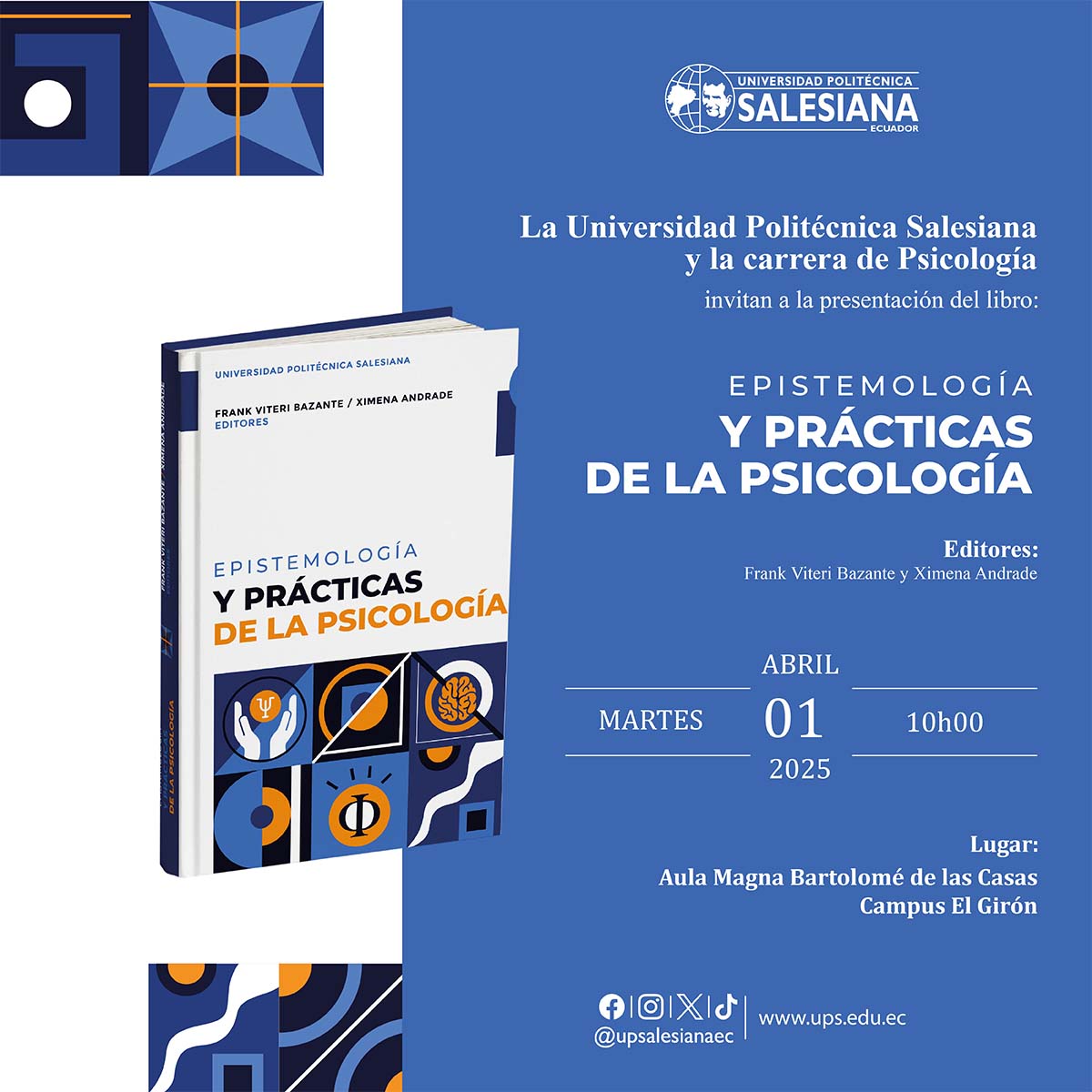 Afiche de la Presentación del libro: Epistemología y prácticas de la Psicología