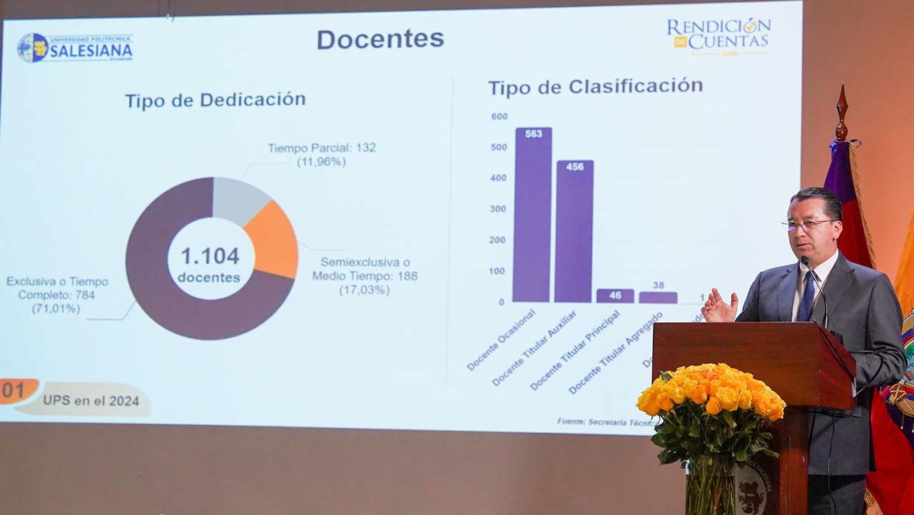 P. Juan Cárdenas, durante su intervención en la Rendición de Cuentas 2024