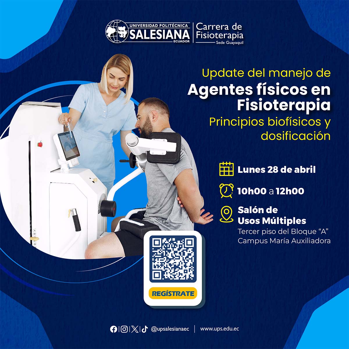 Afiche de la Capacitación docente: Update del manejo de agentes físicos en fisioterapia