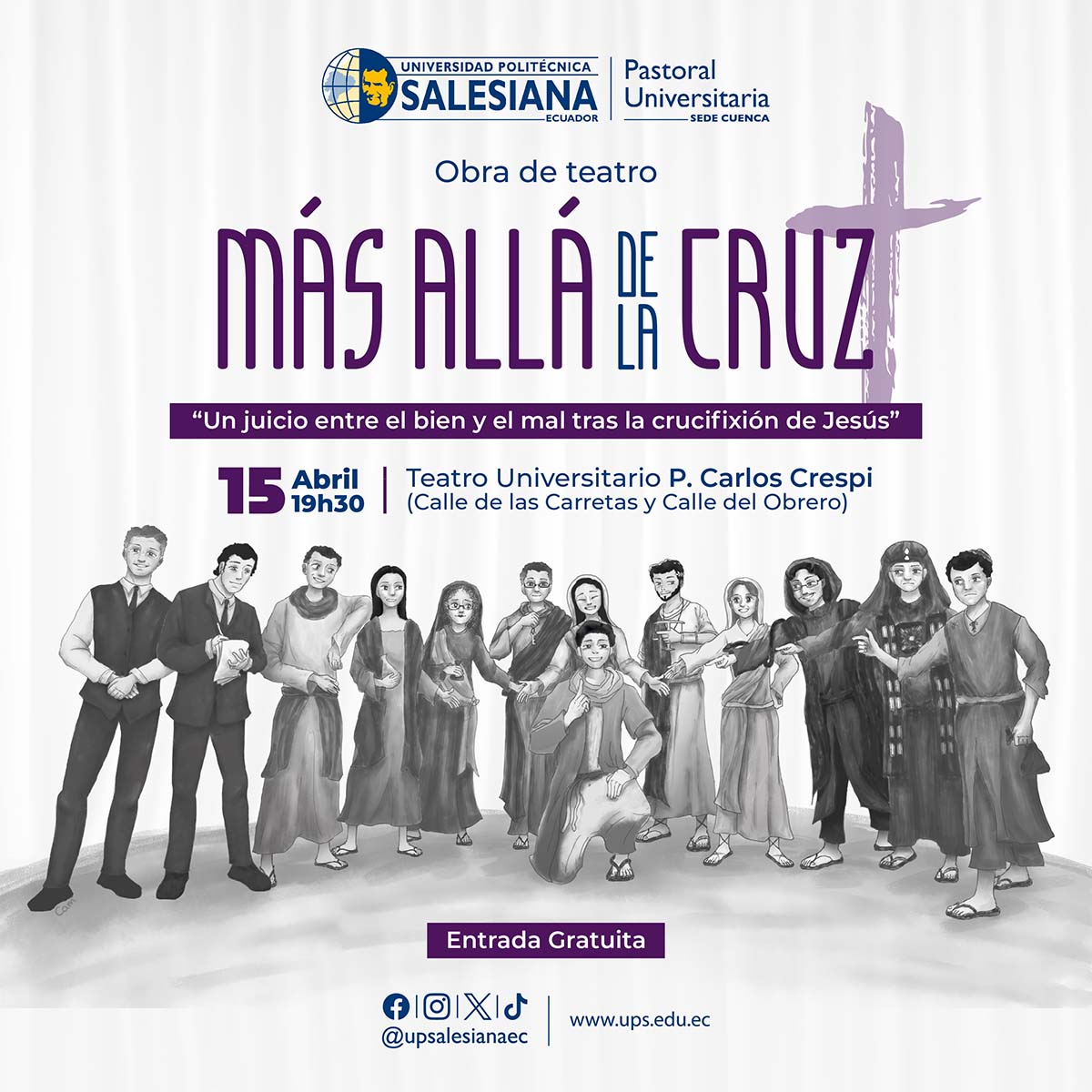 Afiche de la Obra de teatro: Más allá de la cruz