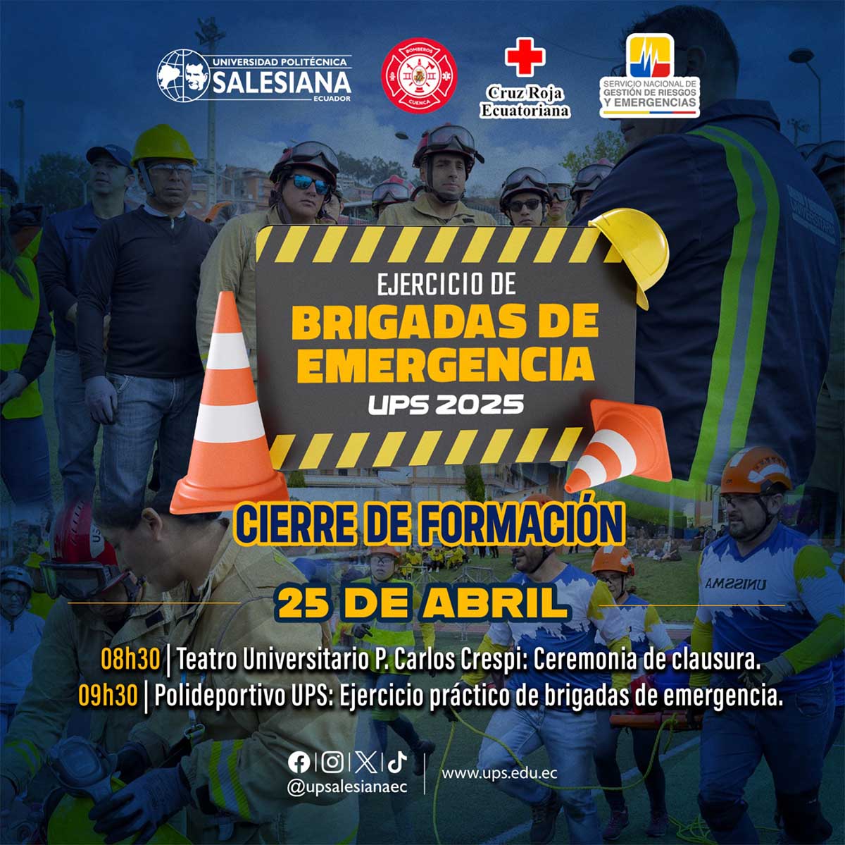 Afiche del Cierre del programa de formación y ejercicios de brigadas de emergencia