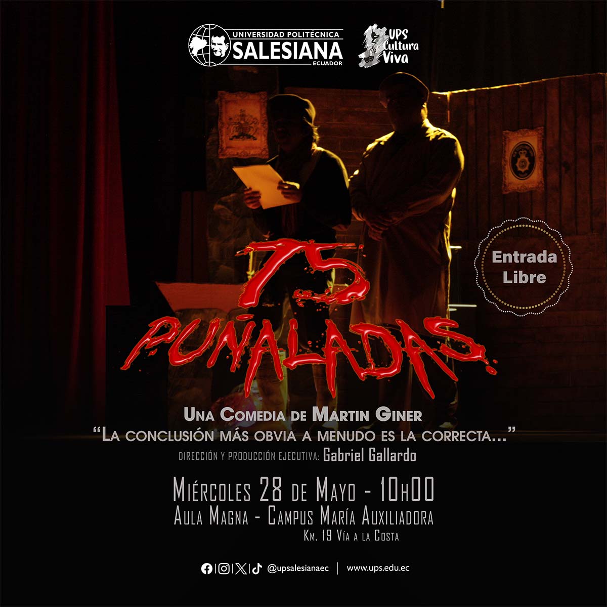 Afiche Miércoles Culturales - 75 Puñaladas