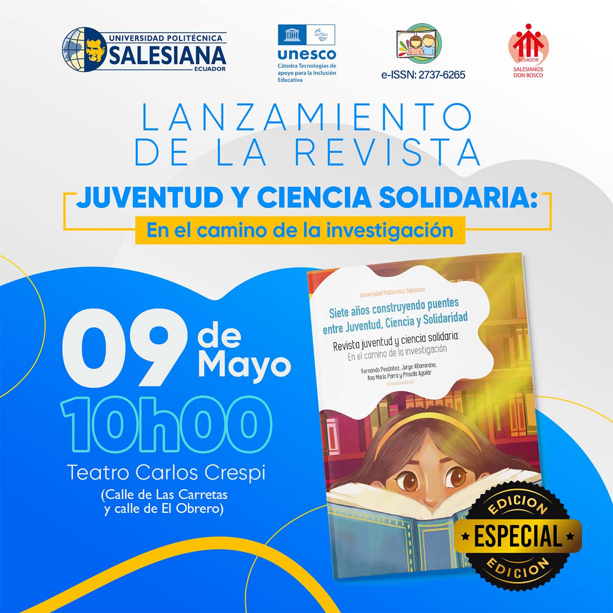 Afiche del Lanzamiento de la edición especial de la revista Juventud y Ciencia Solidaria
