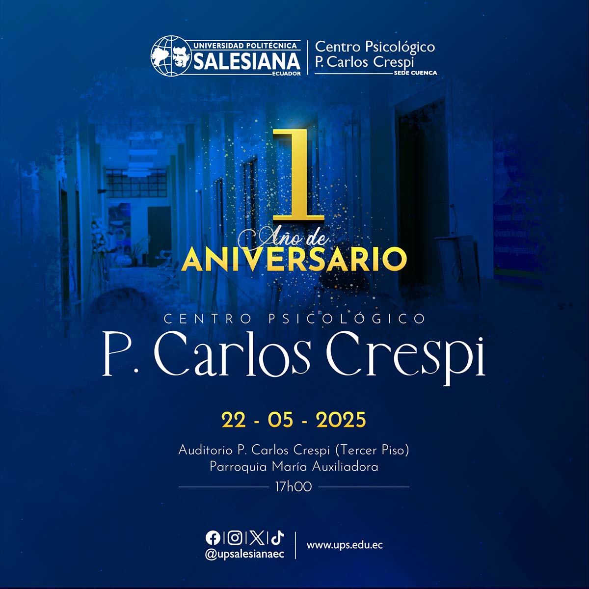 Afiche 1 Aniversario P Carlos Crespi