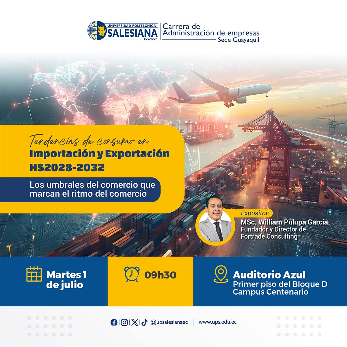 Afiche del evento: Tendencias de consumo en importación y exportación HS2028-2032