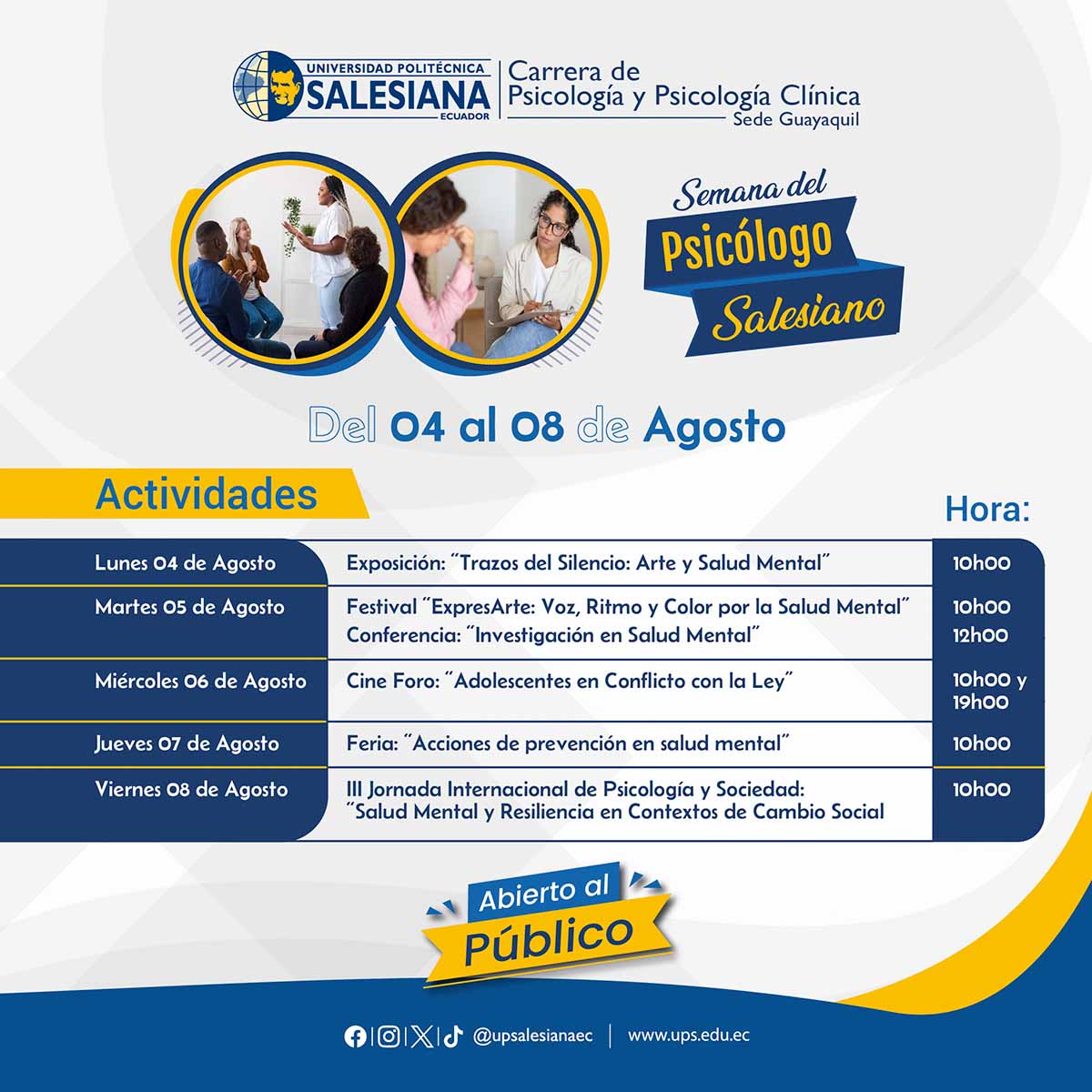 Afiche Diseño Cuadrado Semana del Psicologo