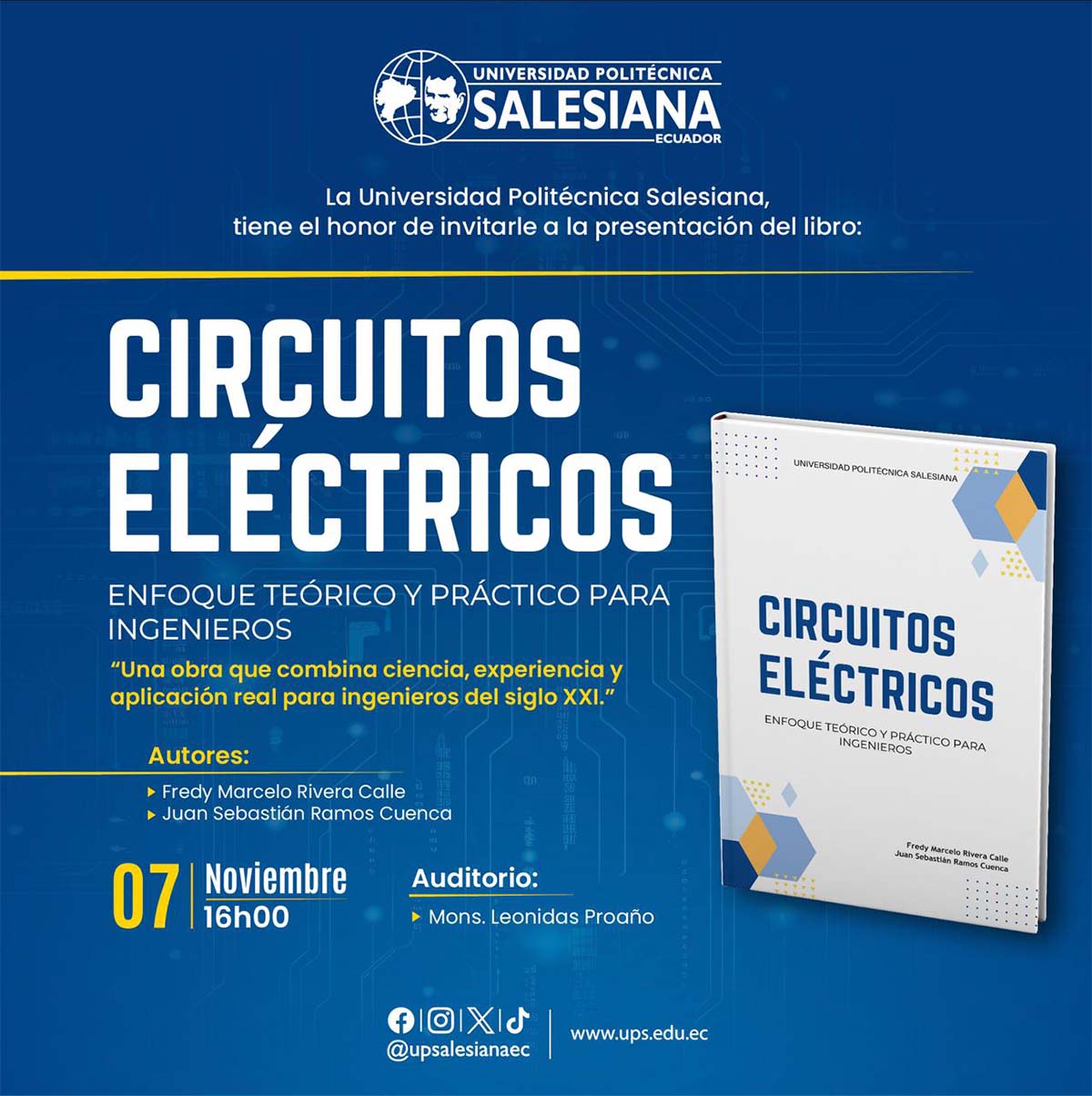 Afiche de la Presentación del libro: Circuitos Eléctricos