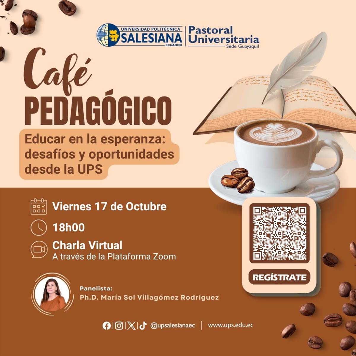 Afiche del Café pedagógico: Educar en la esperanza