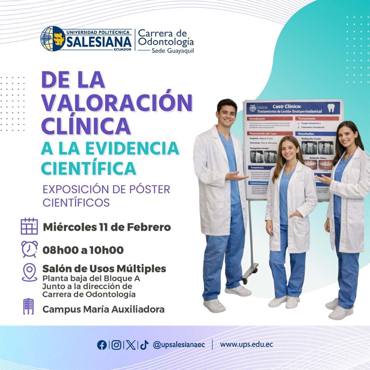 Afiche de la valoración clínica a la evidencia científica: Exposición de póster científicos