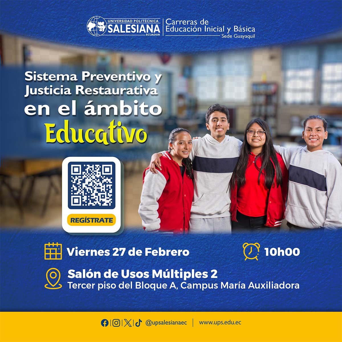 Afiche del Sistema preventivo y justicia restaurativa en el ámbito educativo