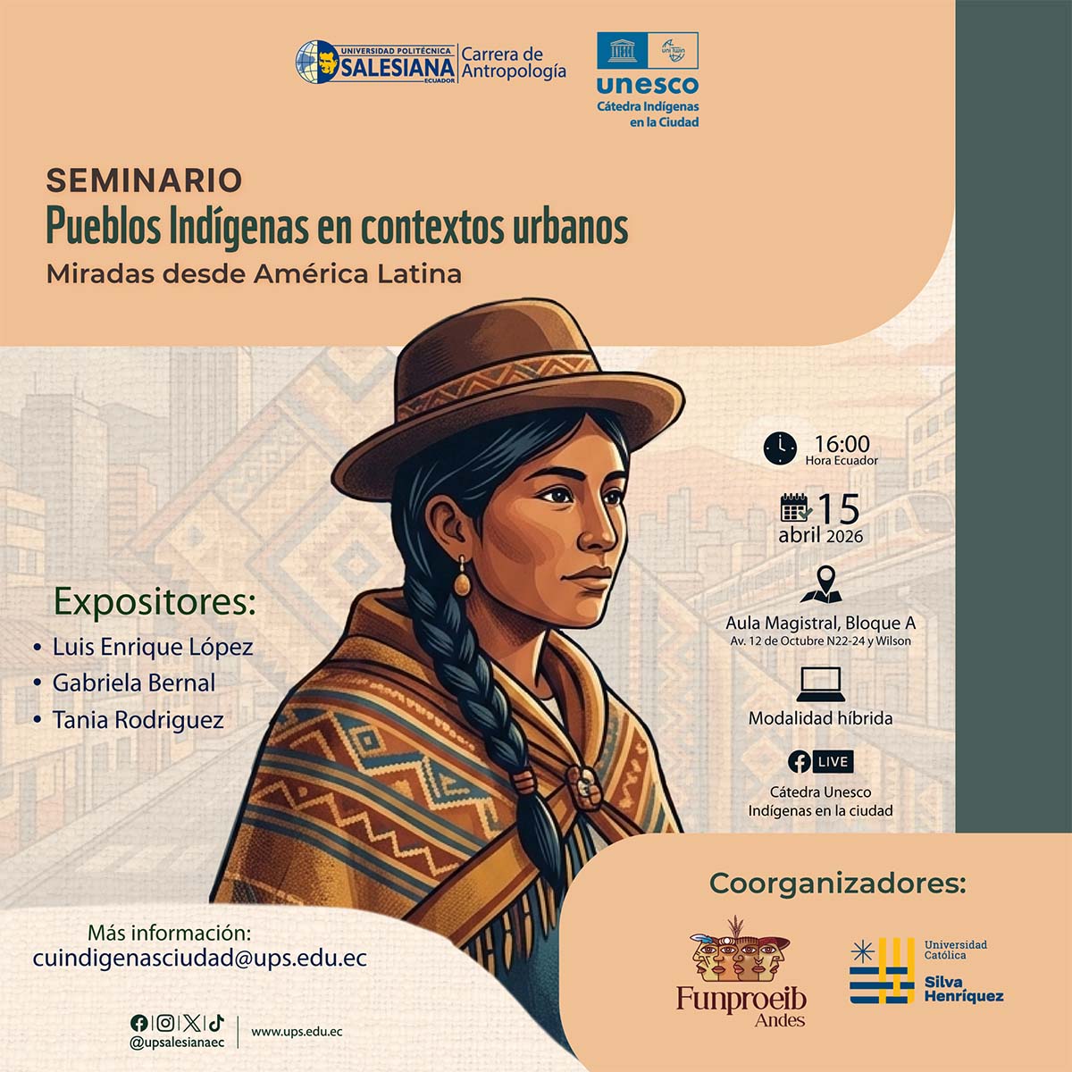 Afiche del Seminario: Pueblos Indígenas en contextos urbanos